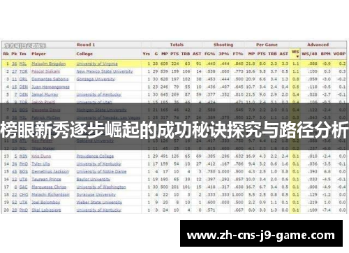 榜眼新秀逐步崛起的成功秘诀探究与路径分析